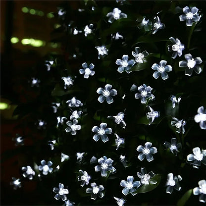 Solar String Cherry Flower Outdoor Lights