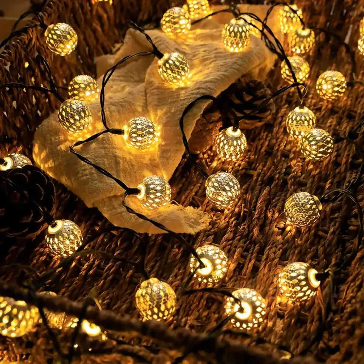 Moroccan Ball Solar String Lights | Outdoor LED Fairy Lights | Alta's Garden