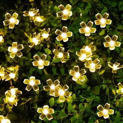 Solar String Cherry Flower Outdoor Lights