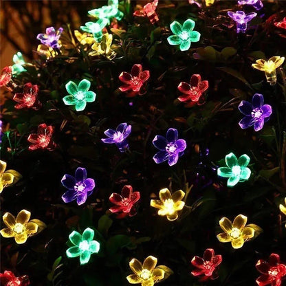 Solar String Cherry Flower Outdoor Lights