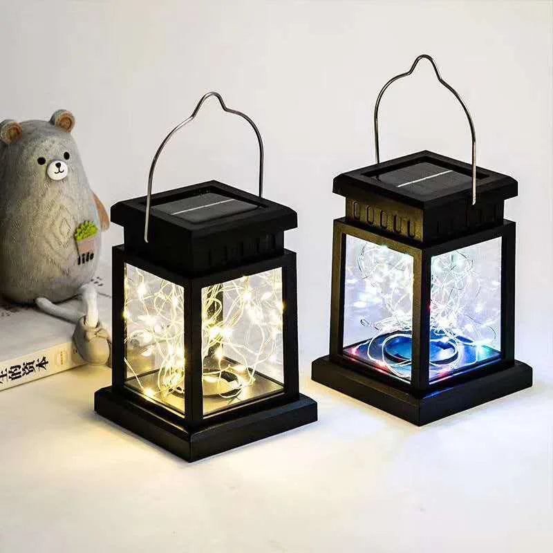 Outdoor Solar LED Lanterns Hanging Balcony or Garden Candle Lights