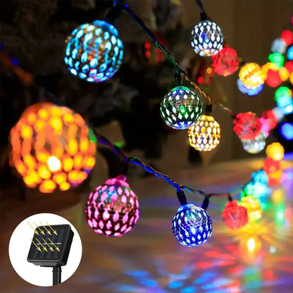 Moroccan Ball Solar String Lights | Outdoor LED Fairy Lights | Alta's Garden