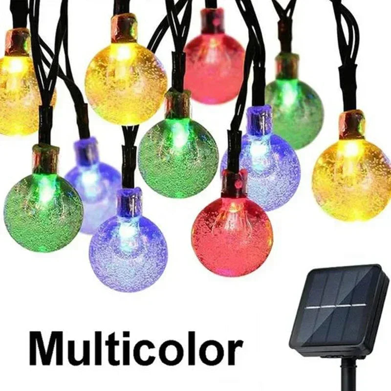 Crystal Fairy Solar String Lights: 8 Modes Waterproof Outdoor Patio Decor