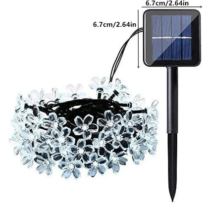 Solar String Cherry Flower Outdoor Lights