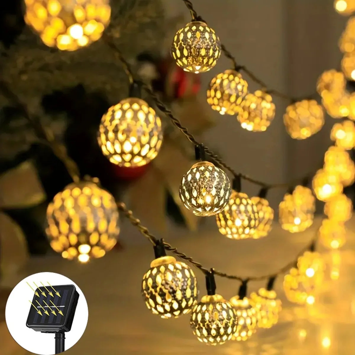 Moroccan Ball Solar String Lights | Outdoor LED Fairy Lights | Alta's Garden