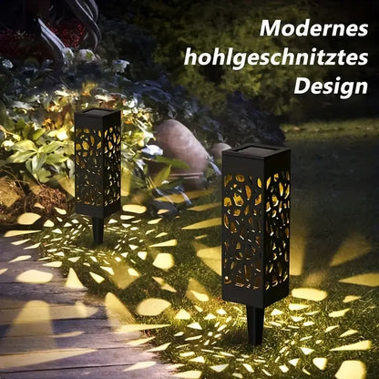 6PCS Solar Garden Stake Lights LED Outdoor Lawn Lamps Waterproof Landscape Decor