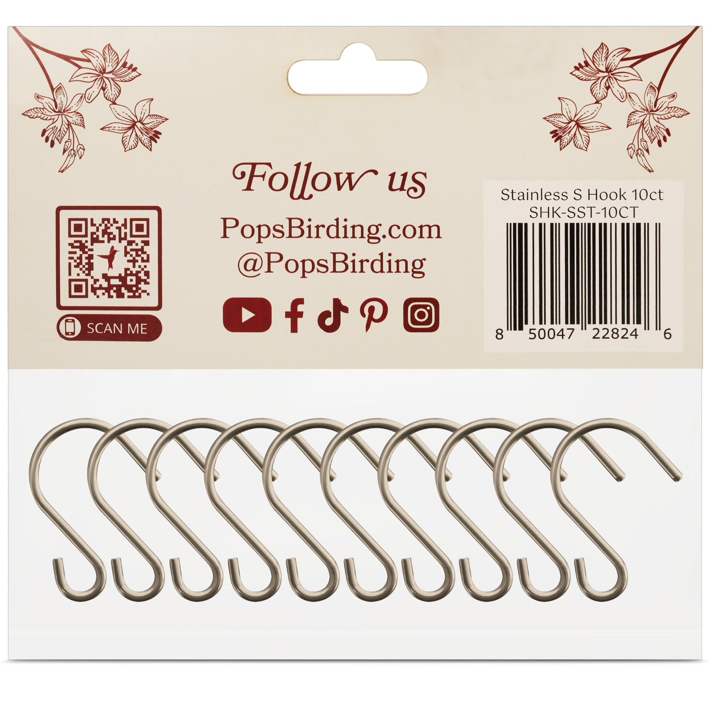 Perfect Little Stainless 'S' Hooks, 10 count