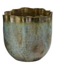 Patina Brass Plant Container | Decorative Aluminum Planter | Small & Large Sizes | Alta's Garden