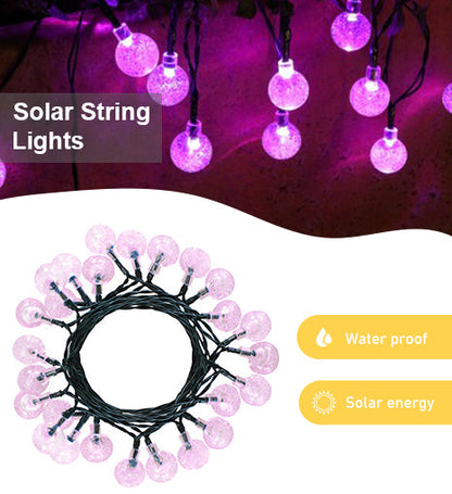 Solar Crystal Globe String Lights – 8 Lighting Modes | Waterproof Outdoor Patio & Garden Decor (White)