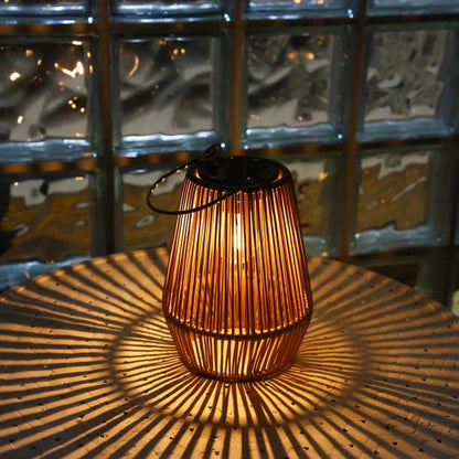 Outdoor Solar Hanging Lights Waterproof Woven Lanterns for Garden & Patio