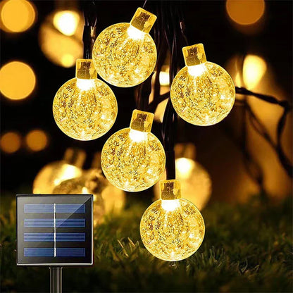 Crystal Fairy Solar String Lights: 8 Modes Waterproof Outdoor Patio Decor