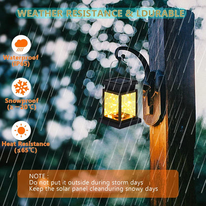 Outdoor Solar LED Lanterns Hanging Balcony or Garden Candle Lights