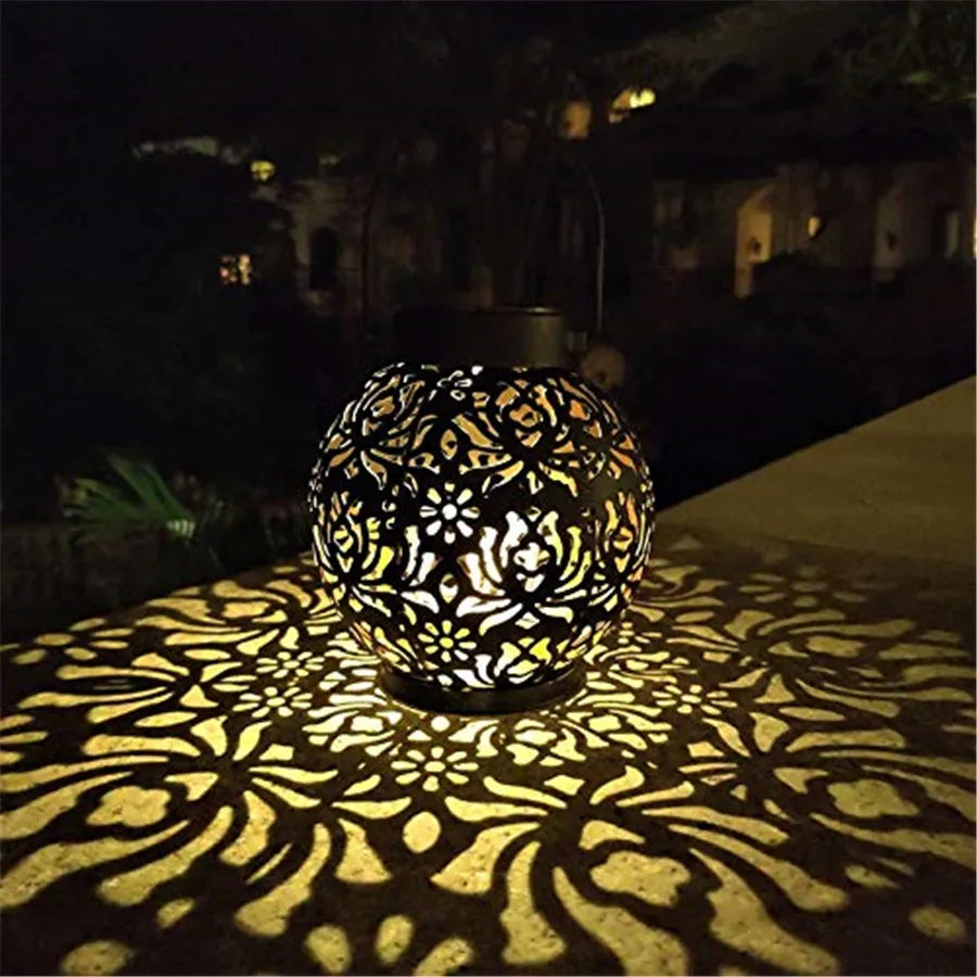 Outdoor Solar Garden Hanging Iron Art