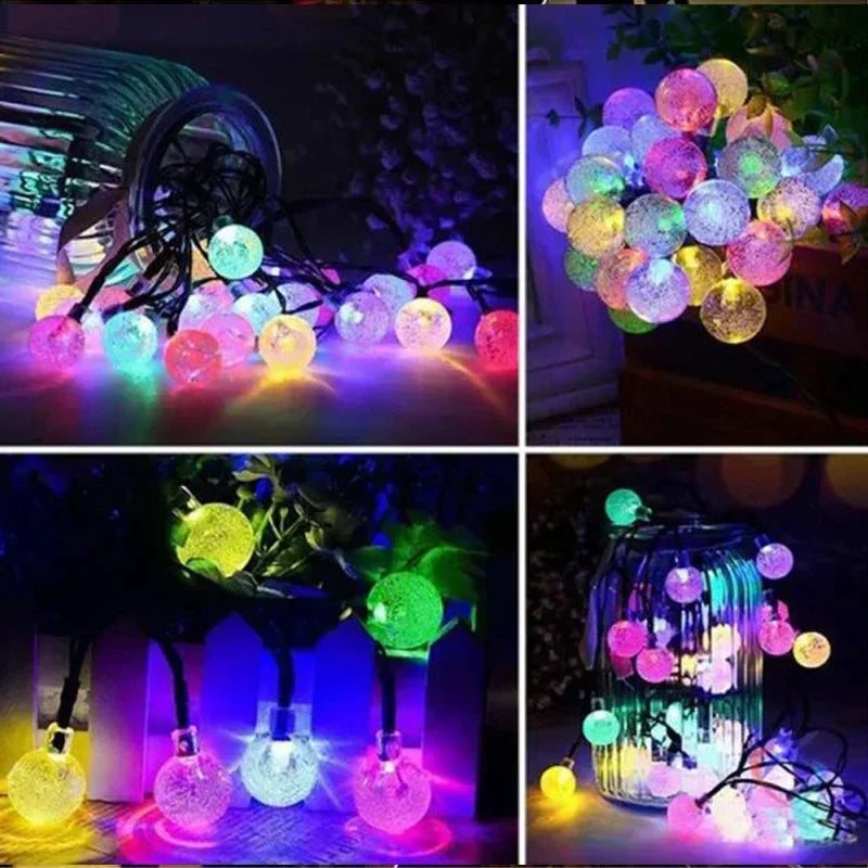 Crystal Fairy Solar String Lights: 8 Modes Waterproof Outdoor Patio Decor