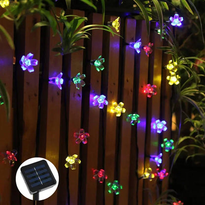 Solar String Cherry Flower Outdoor Lights