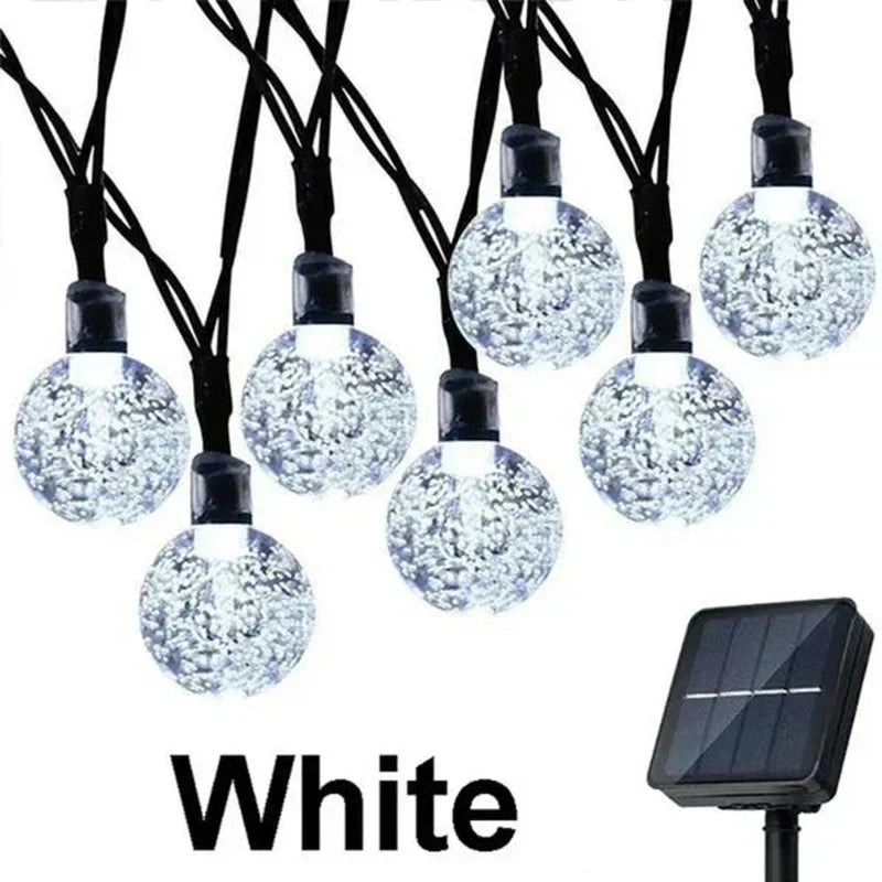 Crystal Fairy Solar String Lights: 8 Modes Waterproof Outdoor Patio Decor