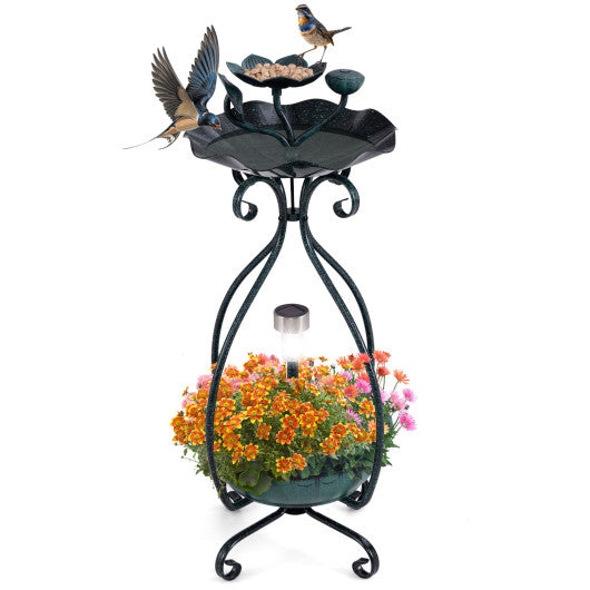 Solar Bird Bath Feeder & Planter – Elegant 3-in-1 Garden Feature