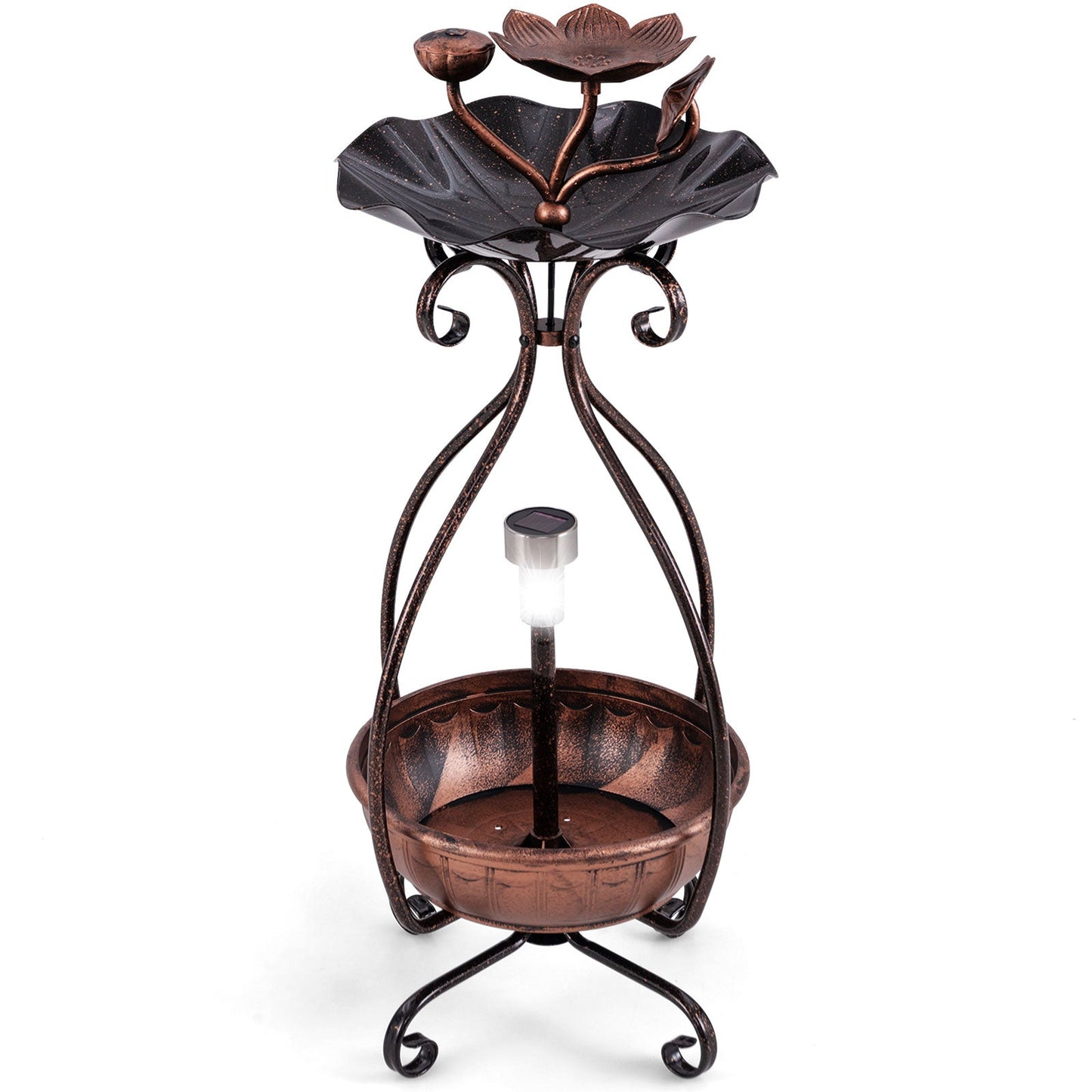 Solar Bird Bath Feeder & Planter | 3-in-1 Solar Garden Decor for Birds