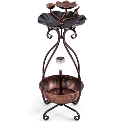 Solar Bird Bath Feeder & Planter | 3-in-1 Solar Garden Decor for Birds