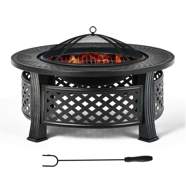 Outdoor Fire Pit Combo with Cooking Grate & Grill