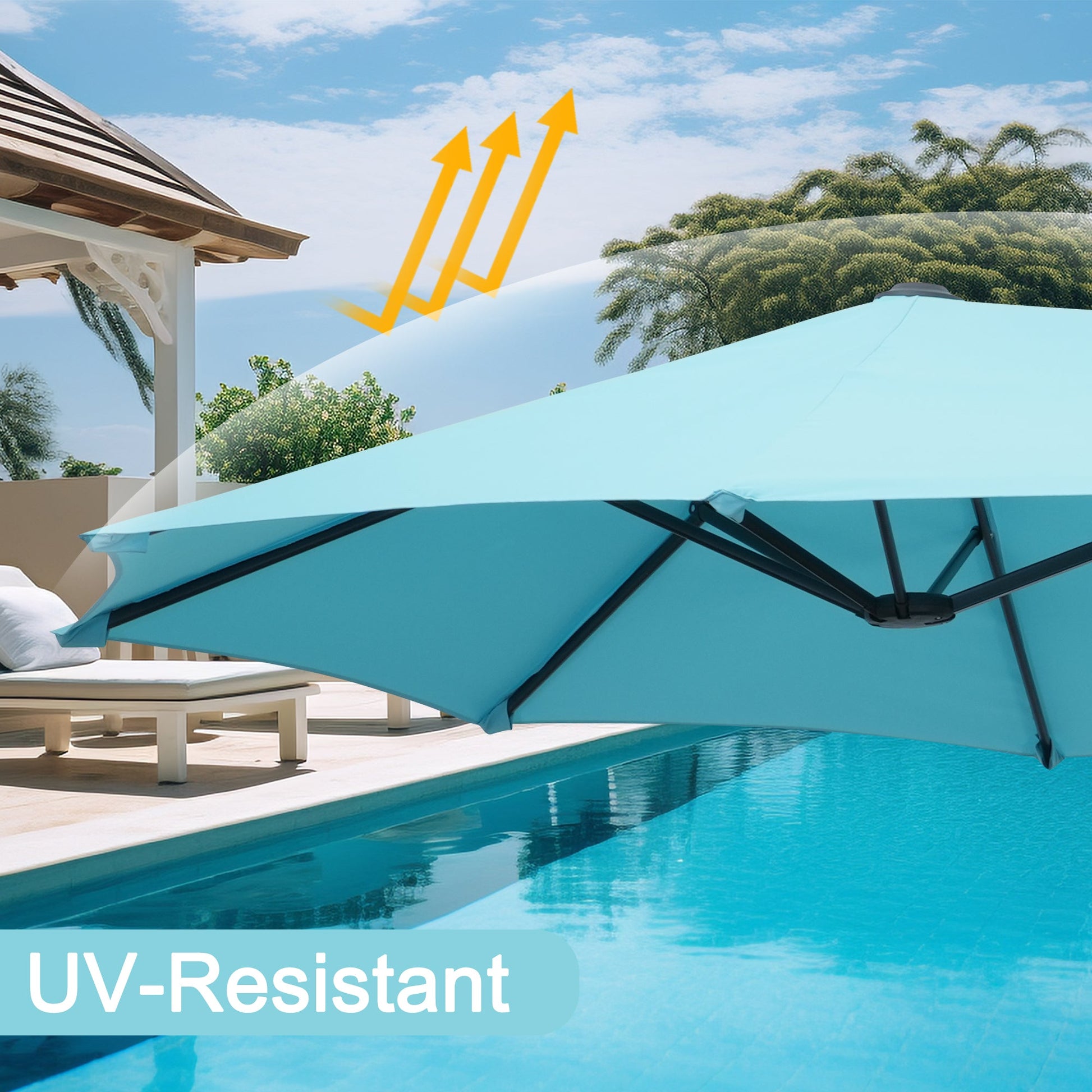 13 ft Double-Sided Patio Umbrella – Extra-Large Outdoor Shade Canopy