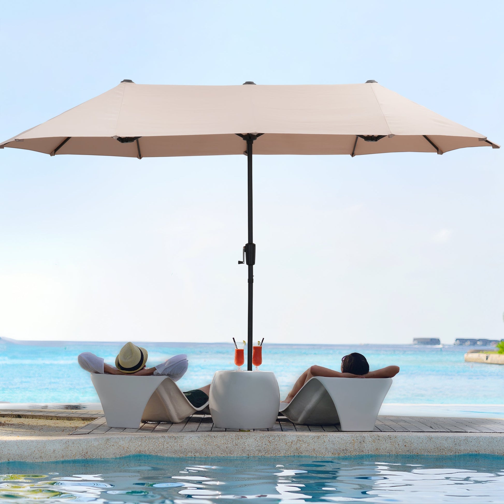 13 ft Double-Sided Patio Umbrella – Extra-Large Outdoor Shade Canopy