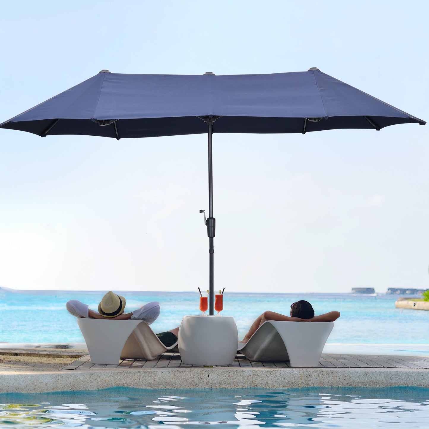 13 ft Double-Sided Patio Umbrella – Extra-Large Outdoor Shade Canopy