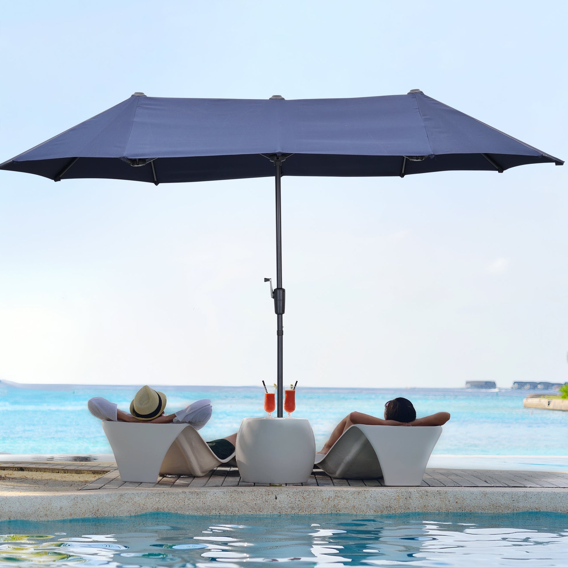 13 ft Double-Sided Patio Umbrella – Extra-Large Outdoor Shade Canopy