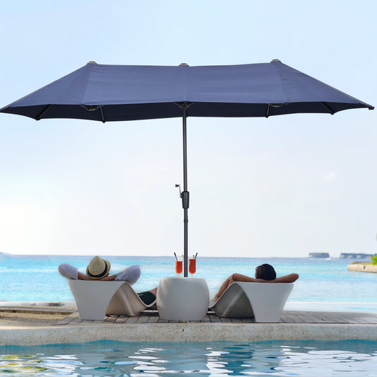 13 ft Double-Sided Patio Umbrella – Extra-Large Outdoor Shade Canopy
