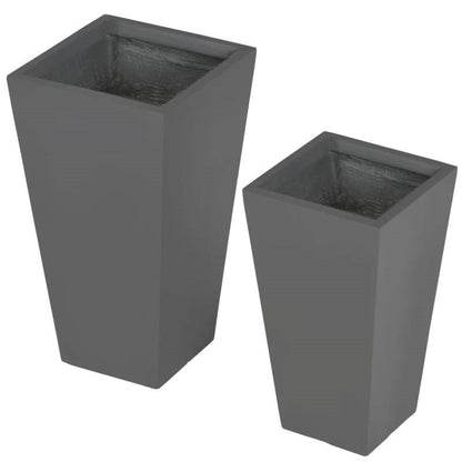 Modern Grey Outdoor Planter Set (Set of 2)
