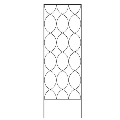 6-Ft Modern Black Metal Garden Trellis with Geometric Design