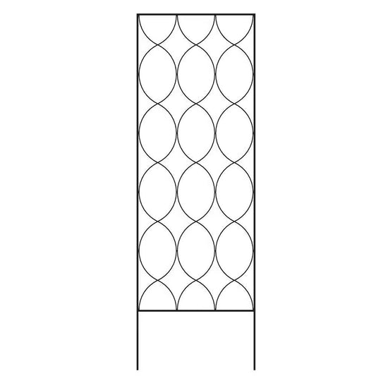 6-Ft Modern Black Metal Garden Trellis with Geometric Design