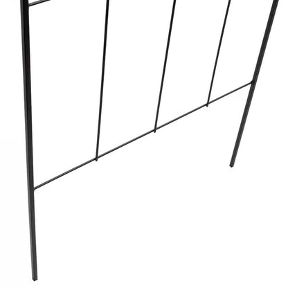 6-Ft Modern Black Metal Garden Trellis with Geometric Design