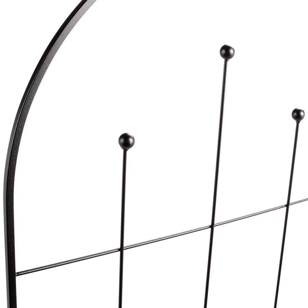 6-Ft Modern Black Metal Garden Trellis with Geometric Design