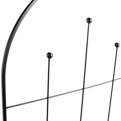 6-Ft Modern Black Metal Garden Trellis with Geometric Design
