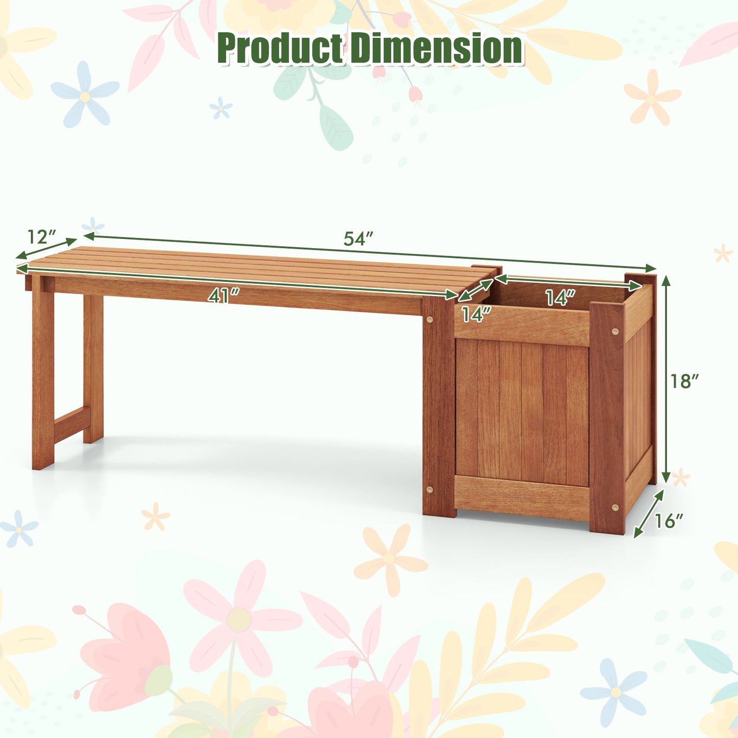 Teak Oil Finish Raised Garden Bed Wood Planter Bench