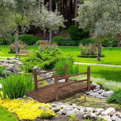 4-ft Wooden Garden Bridge – Rustic Outdoor Accent for Yard, Pond & Garden