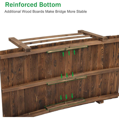 4-ft Wooden Garden Bridge – Rustic Outdoor Accent for Yard, Pond & Garden