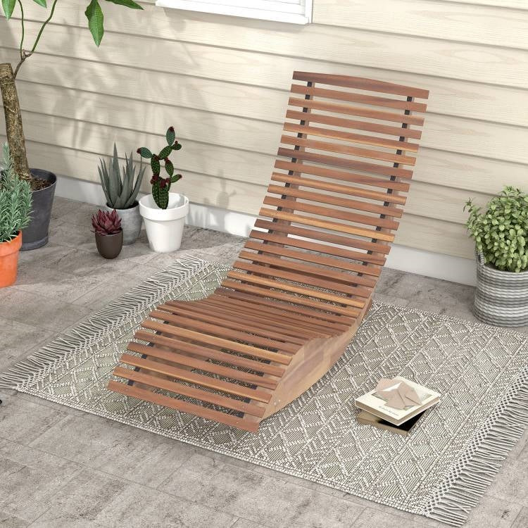 Acacia Wood Porch Rocking Chair – Relaxation Meets Natural Strength
