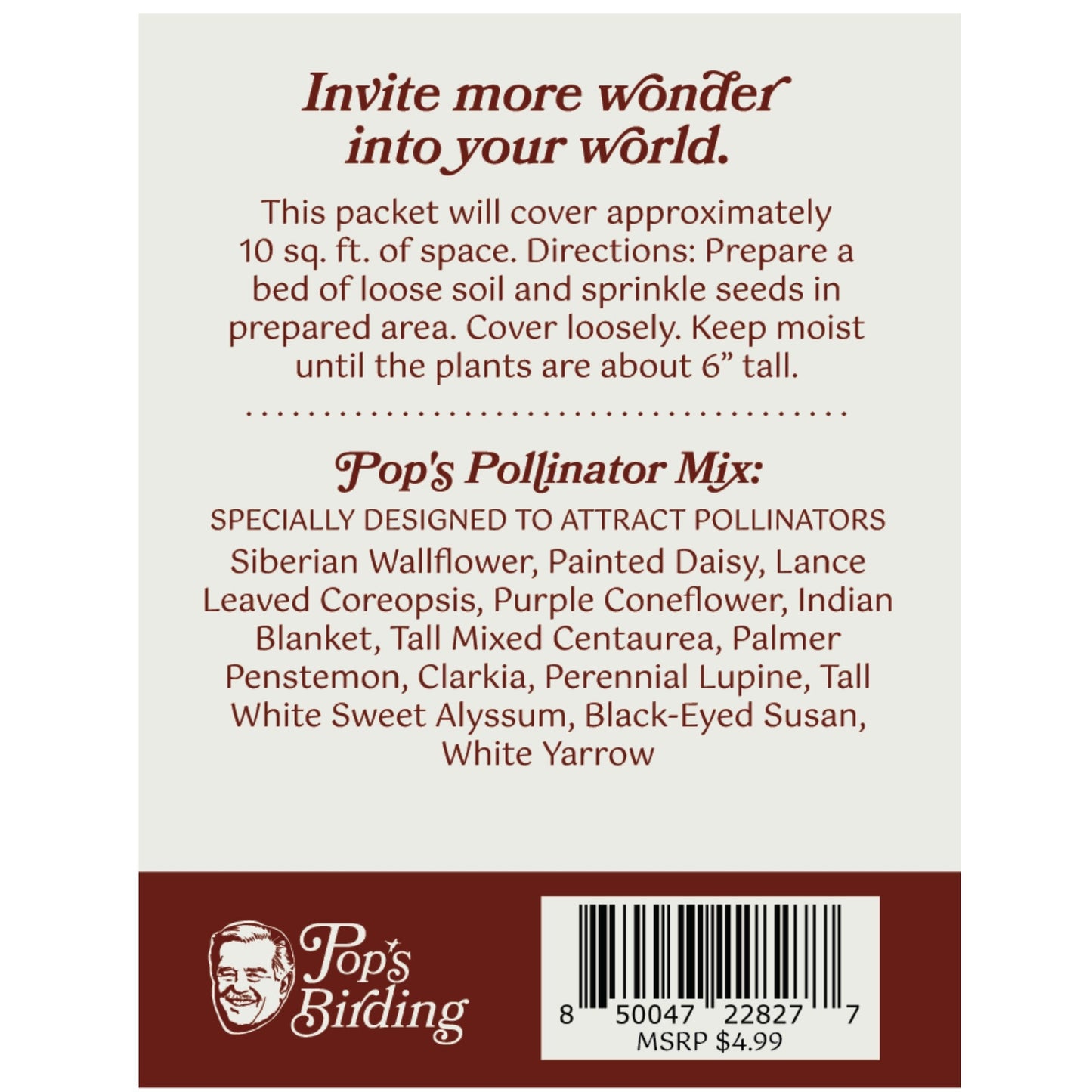 Pop’s Hummingbird & Butterfly Wildflower Seed Mix – Pollinator Garden Blend