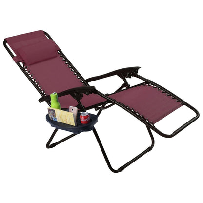 Set of 2 Burgundy Folding Outdoor Zero Gravity Lounge Chairs