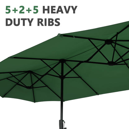 13 ft Double-Sided Patio Umbrella – Extra-Large Outdoor Shade Canopy