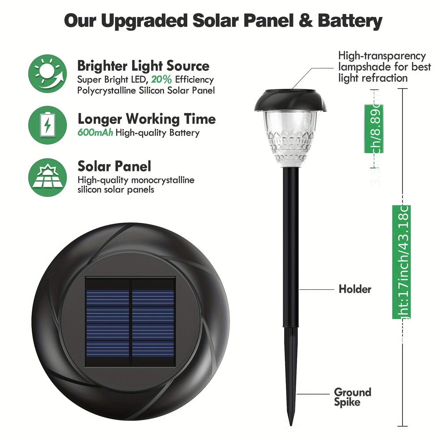 Mandala Pattern Solar Pathway Lights – Bright White LED, 10 pk.