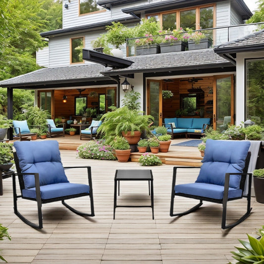 3-Piece Patio Bistro Set – Modern Outdoor Seating with Cushions