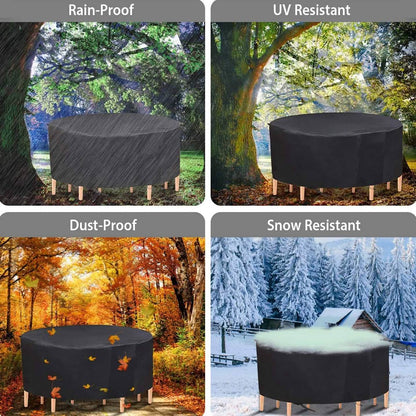 Circular Outdoor Table Cover – Waterproof, UV-Resistant Furniture Protector