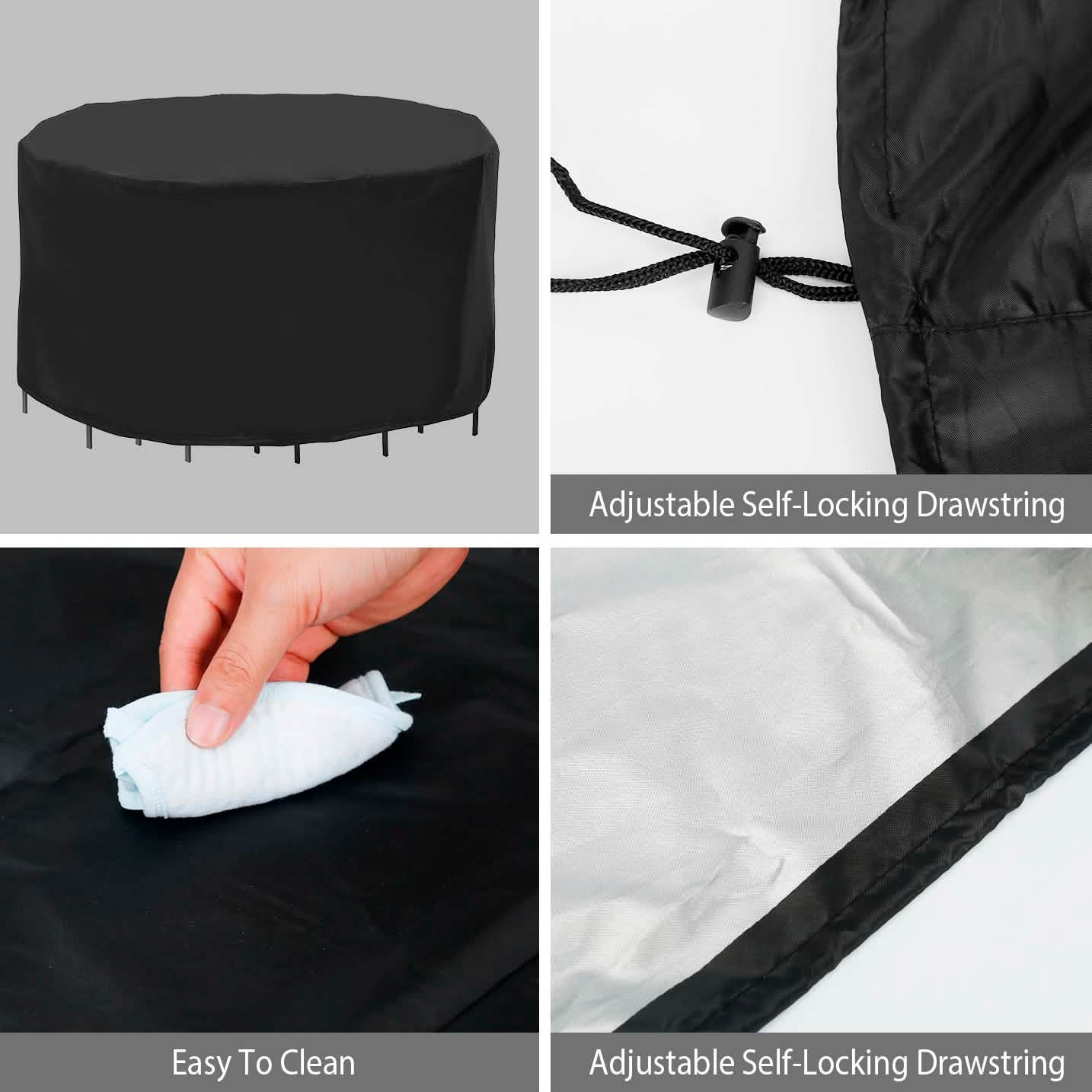 Circular Outdoor Table Cover – Waterproof, UV-Resistant Furniture Protector