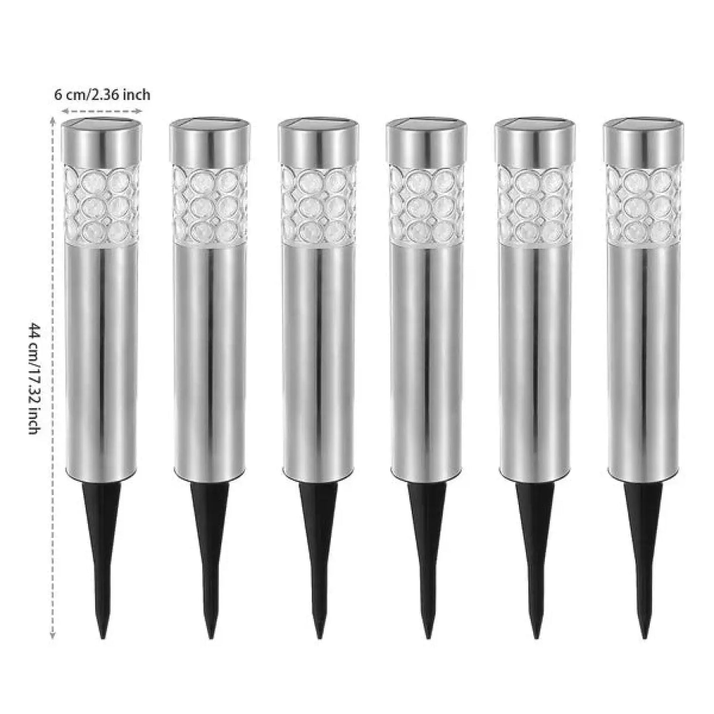 Garden Solar Lamps with RGB Lighting and Stainless Steel Build
