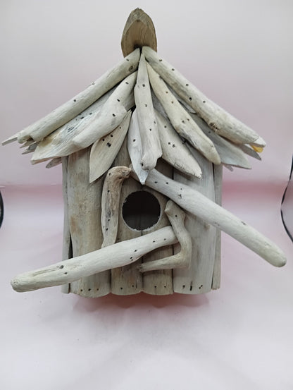 Handcrafted Driftwood Birdhouse –  Coastal Rustic Decor