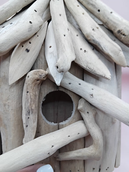 Handcrafted Driftwood Birdhouse –  Coastal Rustic Decor