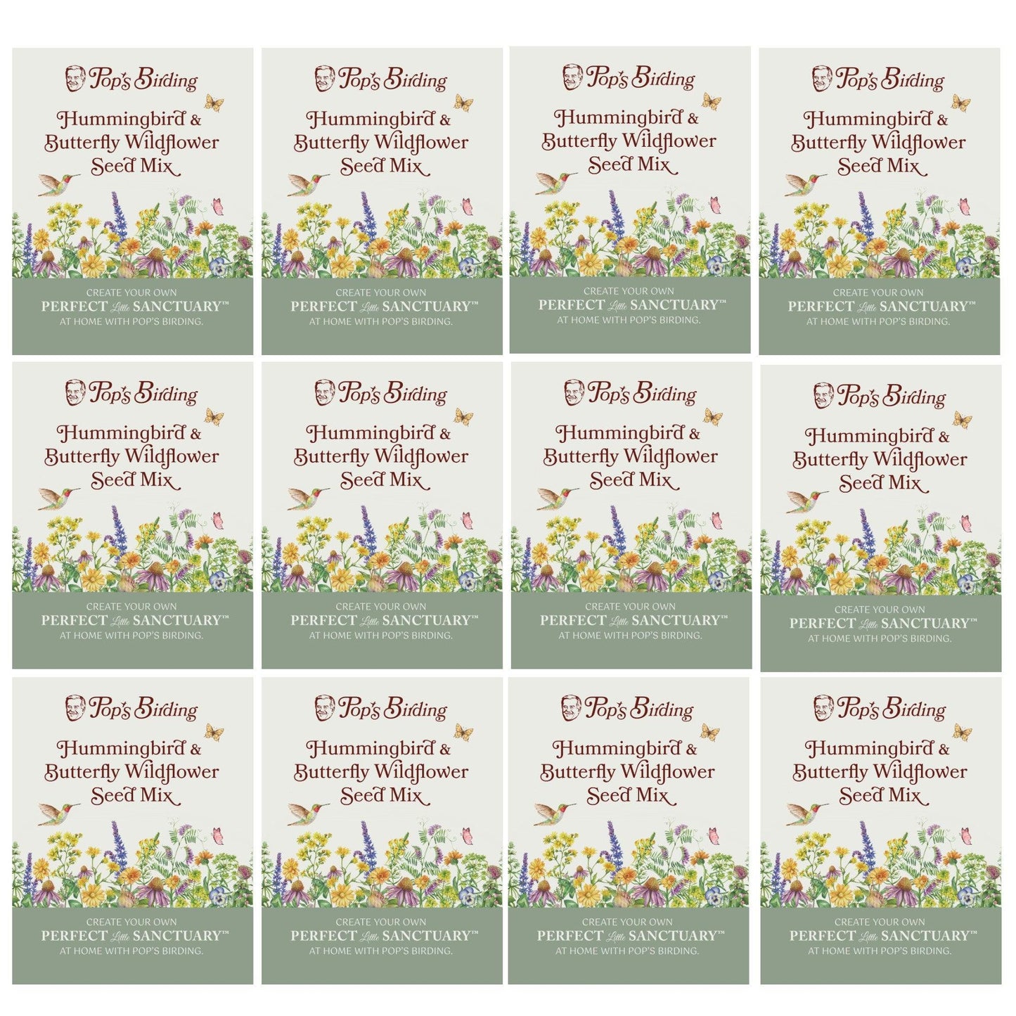 Pop’s Hummingbird & Butterfly Wildflower Seed Mix – Pollinator Garden Blend